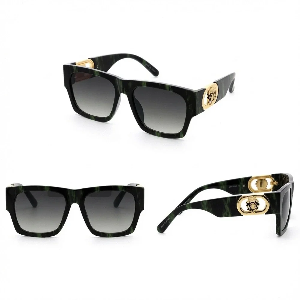 Mens Green Marble Oversized Premium Sunglasses Celebrity Travel Shades Eyewear